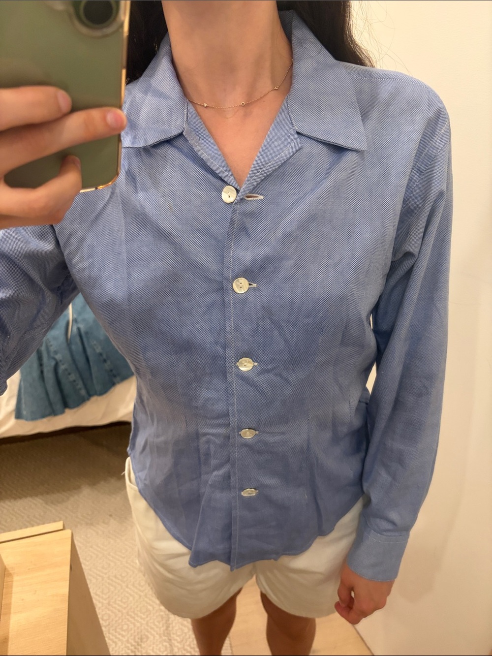 Jill McGowan Button Down Blue Blouse